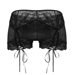 CandyMan Boxer Dentelle Hymen Noir